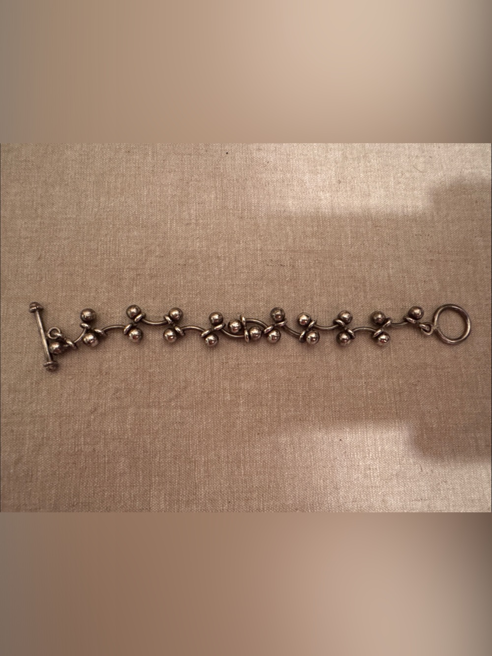 Silpada Silver Bead Cluster Toggle Bracelet - Silver - 7”